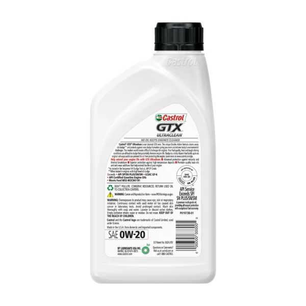 0w-20 Castrol GTX Ultraclean Motor Oil 1L - Image 2