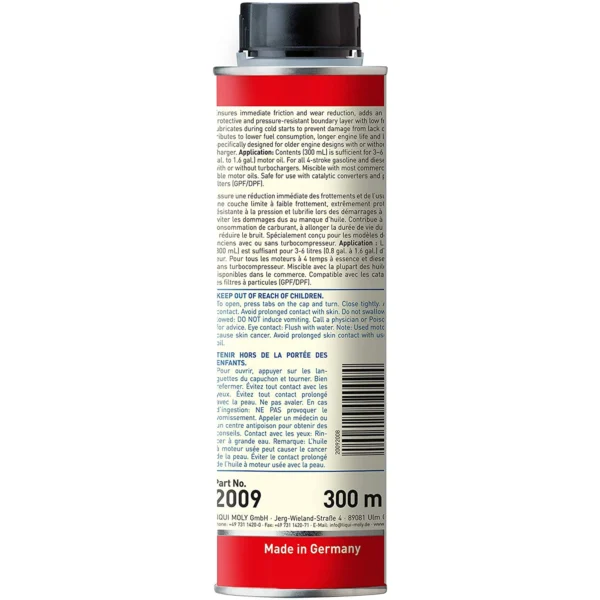 Liqui Moly Mos2 Anti-Friction Engine Treatment - Reduces Wear And Extends Engine Life, 300ml - Image 2