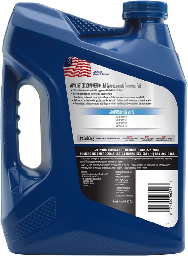 Valvoline DEXRON VI/MERCON LV (ATF) Full Synthetic Automatic Transmission Fluid - Image 2