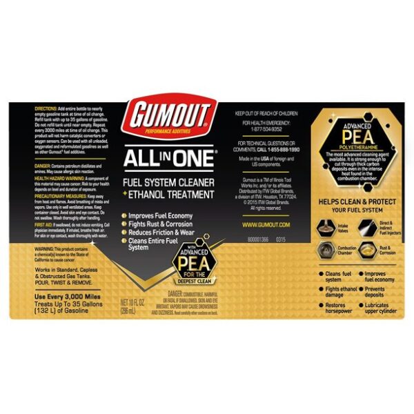 Gumout All-In-One Complete Fuel System Cleaner 10 oz - Image 2