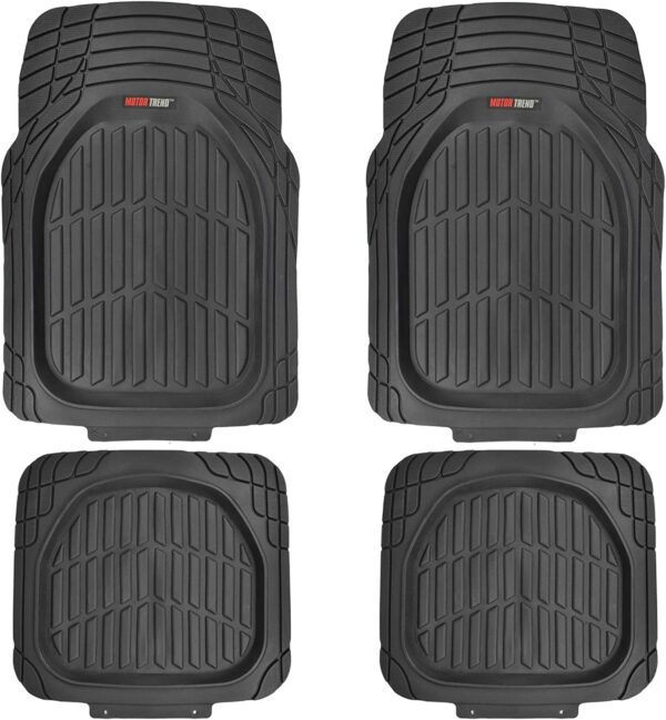 Motor Trend Heavy Duty 4-Piece Rubber Mats-MT-921-BK