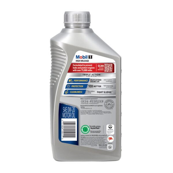 0W-20 Mobil 1 High Mileage Motor Oil 1L - Image 3