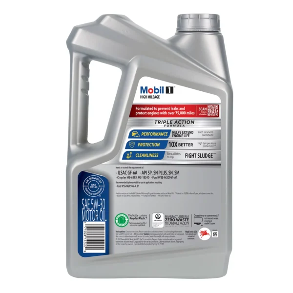 5W-30 Mobil 1 High Mileage Motor Oil 5L - Image 3