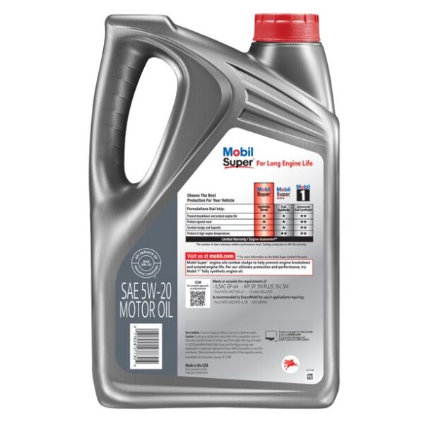 5W-20 Mobil Super 5000 Motor Oil - Image 2