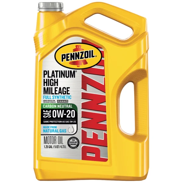 0W-20 Pennzoil Platinum High Mileage Full Synthetic Motor Oil