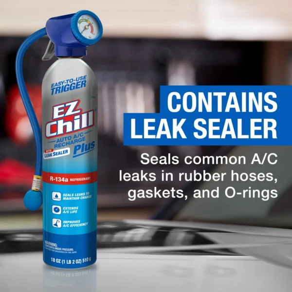 EZ Chill R-134a Auto AC Recharge Kit with Leak Sealer Plus - 18 OZ - Image 2