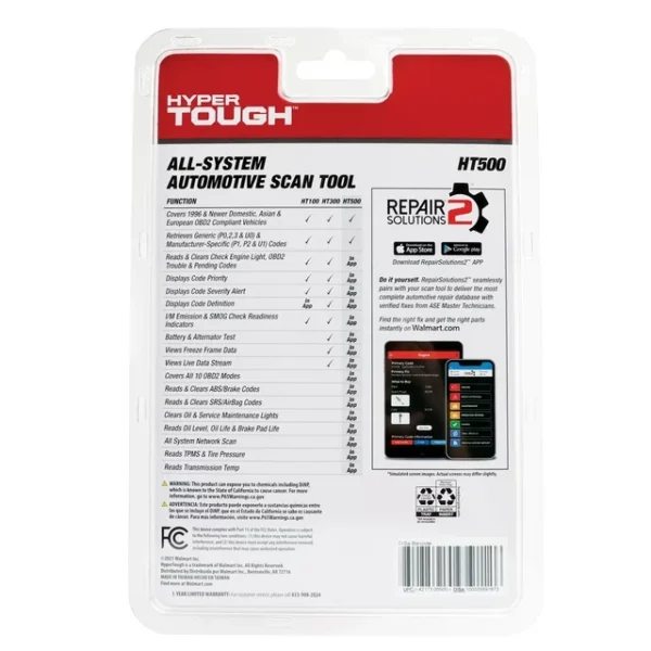 Hyper Tough HT500 Car OBD2 Bluetooth Scanner/Code Reader - Image 3