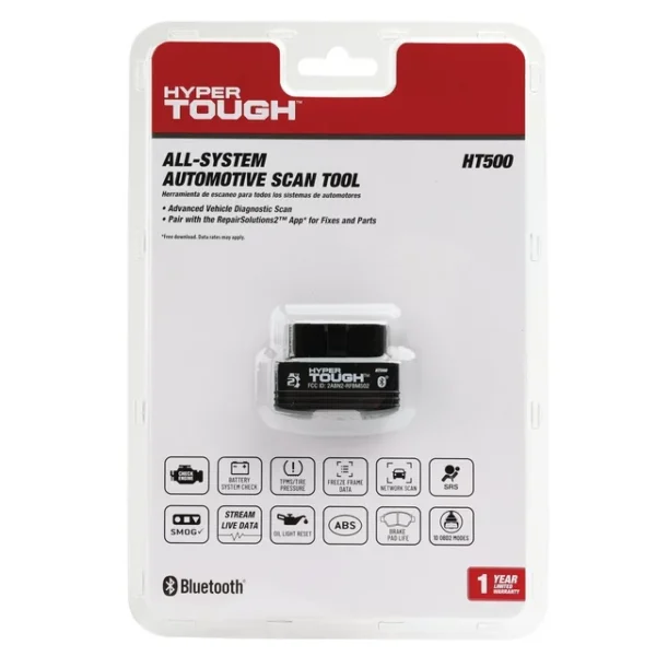 Hyper Tough HT500 Car OBD2 Bluetooth Scanner/Code Reader - Image 2