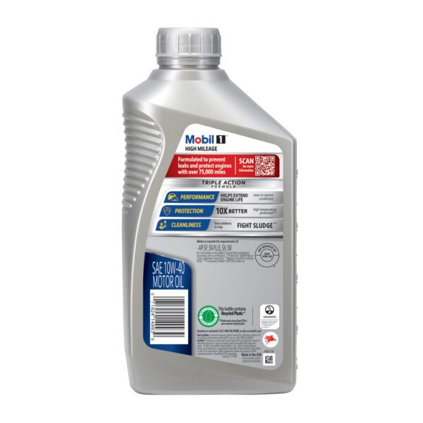 10W-40 Mobil 1 High Mileage Motor Oil 1L - Image 3