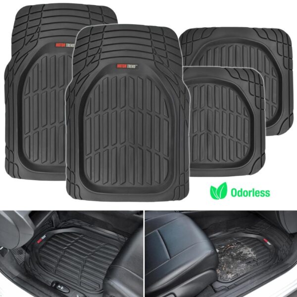 Motor Trend Heavy Duty 4-Piece Rubber Mats-MT-921-BK - Image 2